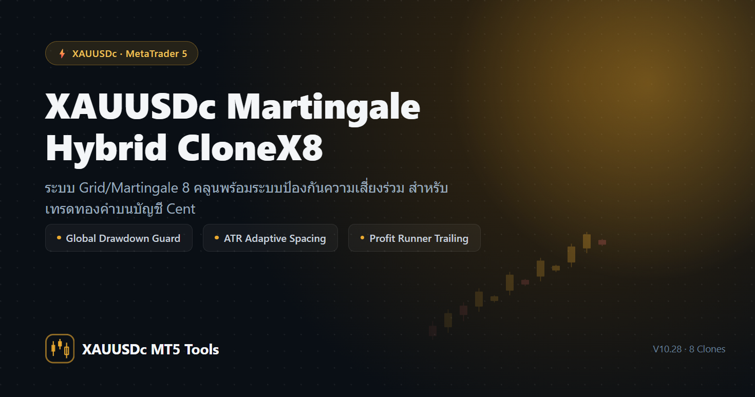 XAUUSDc Martingale Hybrid CloneX8